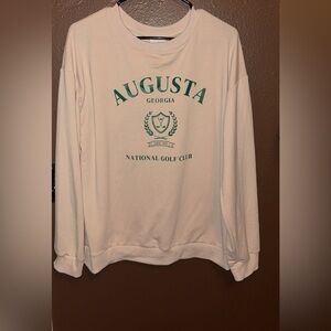 Augusta National Golf Club Crewneck Sweatshirt - Cream with Green Logo